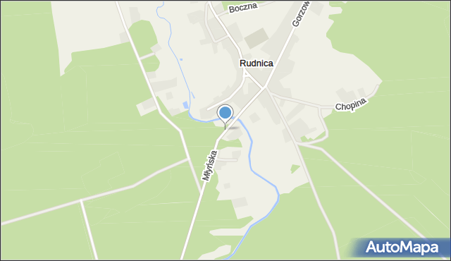 Rudnica gmina Krzeszyce, Młyńska, mapa Rudnica gmina Krzeszyce