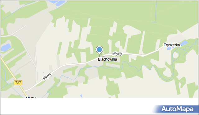 Ruszkowice gmina Borkowice, Młyny, mapa Ruszkowice gmina Borkowice