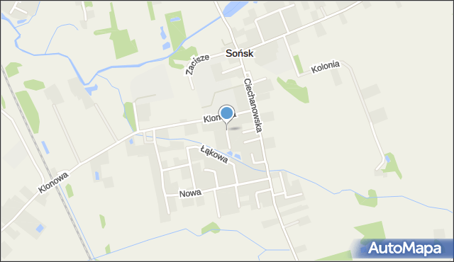Sońsk, Mleczarska, mapa Sońsk