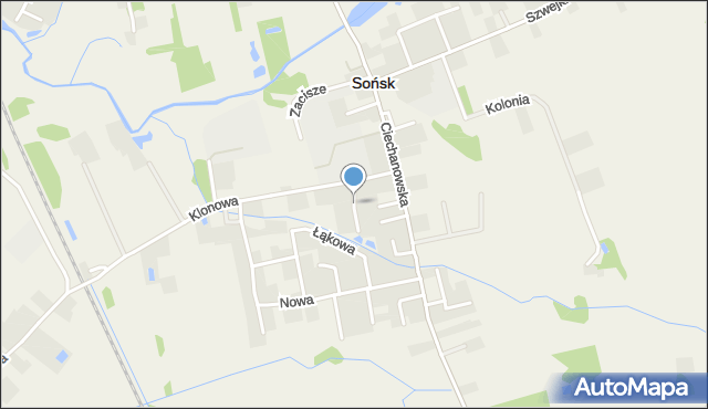 Sońsk, Mleczarska, mapa Sońsk