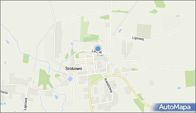 Srokowo, Młyńska, mapa Srokowo