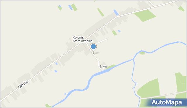 Starokrzepice, Młyńska, mapa Starokrzepice