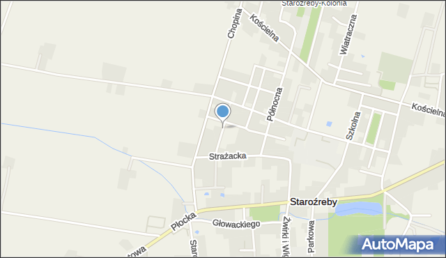 Staroźreby, Młodzieżowa, mapa Staroźreby