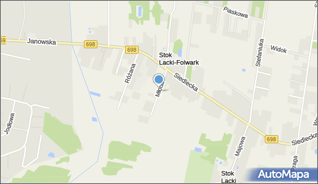 Stok Lacki-Folwark, Młoda, mapa Stok Lacki-Folwark