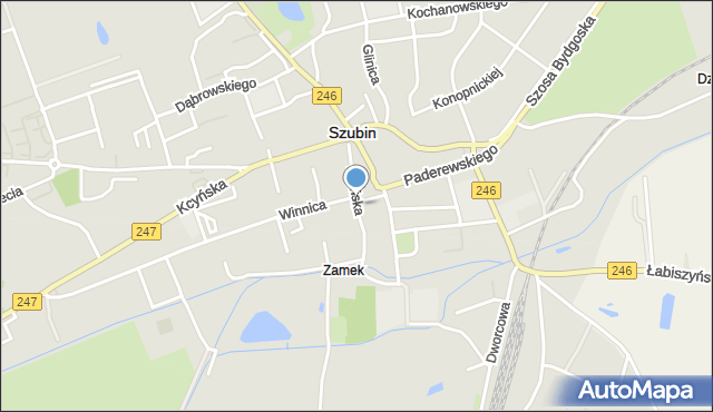 Szubin, Młyńska, mapa Szubin