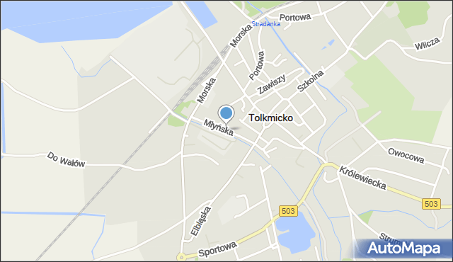 Tolkmicko, Młyńska, mapa Tolkmicko