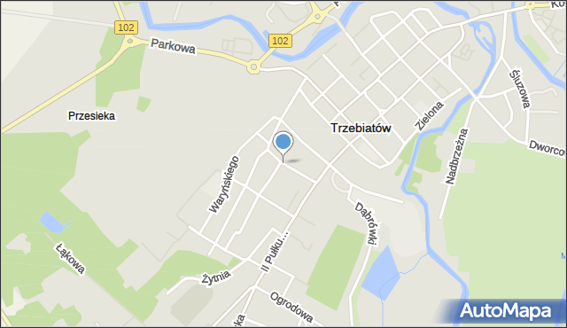 Trzebiatów powiat gryficki, Mleczna, mapa Trzebiatów powiat gryficki