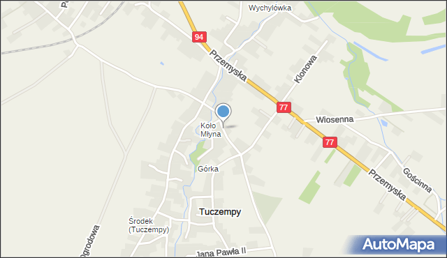 Tuczempy, Młyńska, mapa Tuczempy