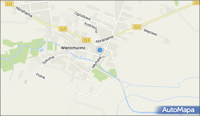 Wierzchucino, Młyńska, mapa Wierzchucino