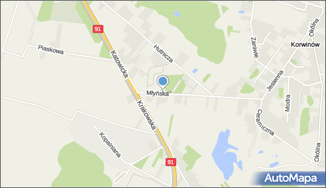 Wrzosowa, Młyńska, mapa Wrzosowa