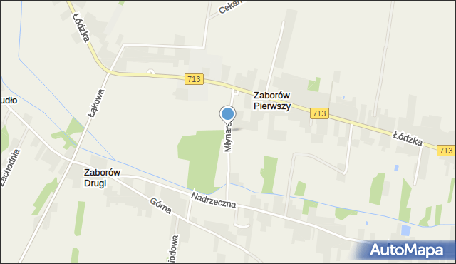 Zaborów Pierwszy, Młynarska, mapa Zaborów Pierwszy