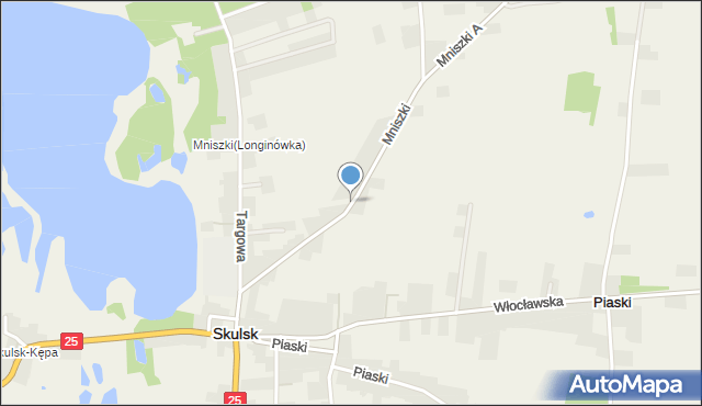 Skulsk, Mniszki, mapa Skulsk