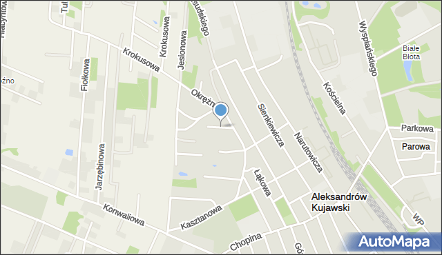 Aleksandrów Kujawski, Modrzewiowa, mapa Aleksandrów Kujawski