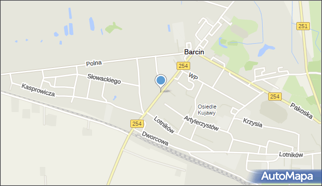 Barcin, Mogileńska, mapa Barcin
