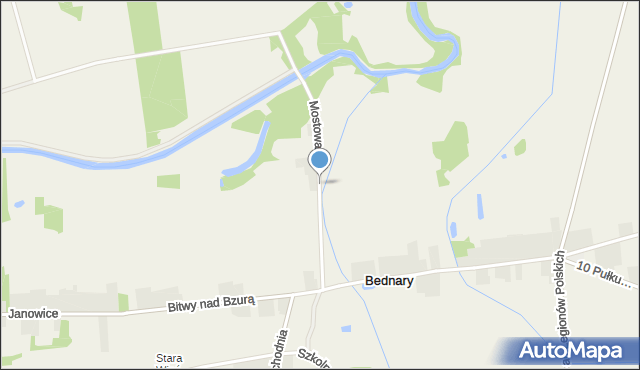 Bednary gmina Nieborów, Mostowa, mapa Bednary gmina Nieborów