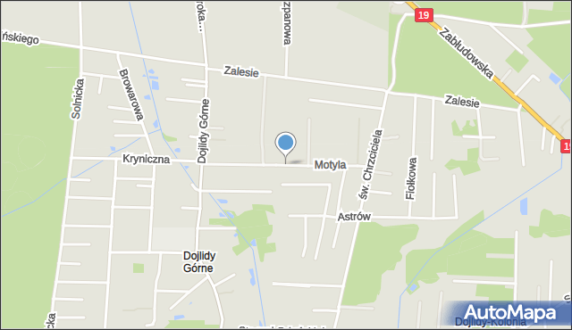 Białystok, Motyla, mapa Białegostoku