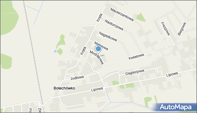 Bolechówko, Modrakowa, mapa Bolechówko