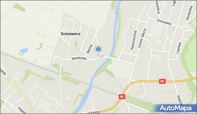 Bolesławiec, Mostowa, mapa Bolesławca