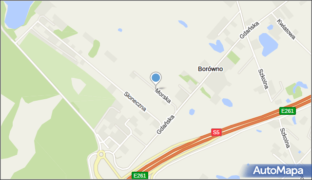 Borówno gmina Dobrcz, Morska, mapa Borówno gmina Dobrcz