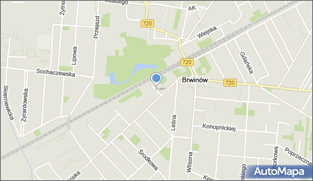 Brwinów, Moniuszki Stanisława, mapa Brwinów