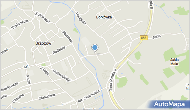 Brzozów, Mostowa, mapa Brzozów
