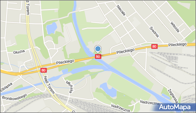 Bydgoszcz, Most Hypszera Waleriana, mapa Bydgoszczy