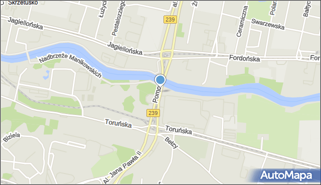 Bydgoszcz, Most Pomorski, mapa Bydgoszczy
