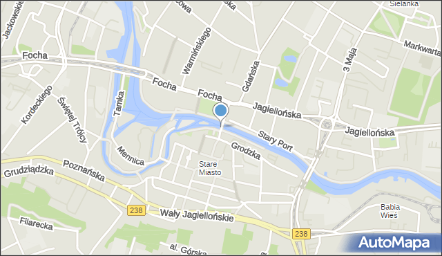 Bydgoszcz, Most Staromiejski im. Jerzego Sulimy-Kamińskiego, mapa Bydgoszczy