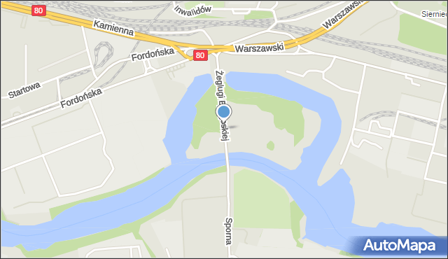 Bydgoszcz, Most Żeglugi Bydgoskiej, mapa Bydgoszczy