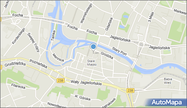 Bydgoszcz, Mostowa, mapa Bydgoszczy