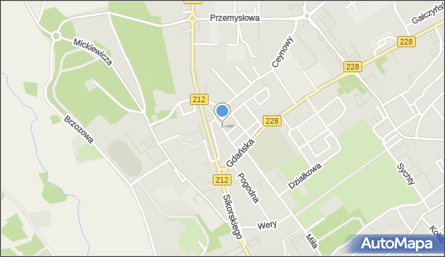 Bytów, Mostnika Michała, mapa Bytów