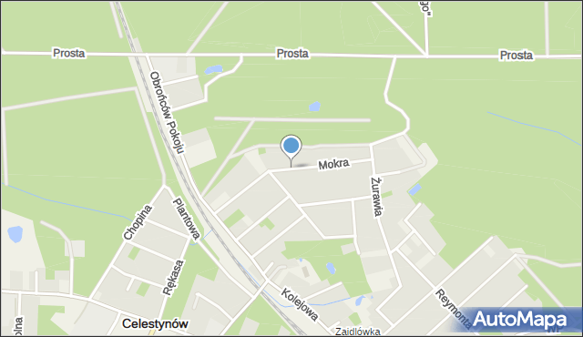 Celestynów powiat otwocki, Mokra, mapa Celestynów powiat otwocki