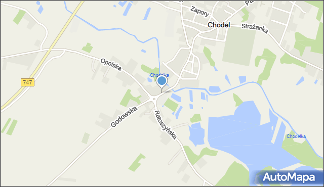 Chodel, Mostowa, mapa Chodel