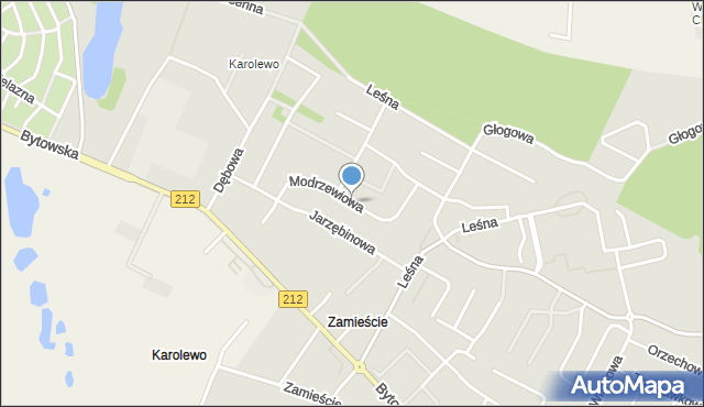 Chojnice, Modrzewiowa, mapa Chojnic