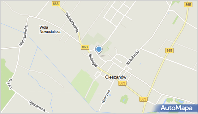 Cieszanów, Moniuszki Stanisława, mapa Cieszanów