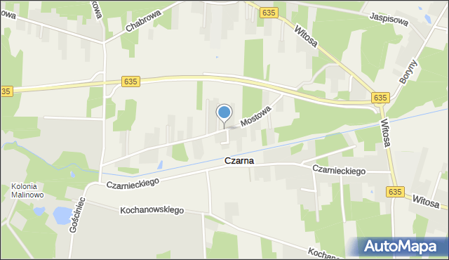 Czarna gmina Wołomin, Mostowa, mapa Czarna gmina Wołomin