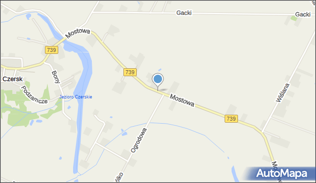 Czersk gmina Góra Kalwaria, Mostowa, mapa Czersk gmina Góra Kalwaria