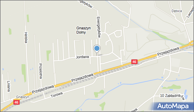 Częstochowa, Modrzewiowa, mapa Częstochowy