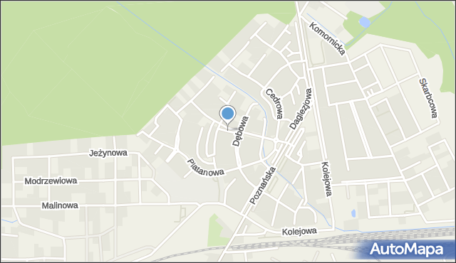 Dąbrówka gmina Dopiewo, Modrzewiowa, mapa Dąbrówka gmina Dopiewo