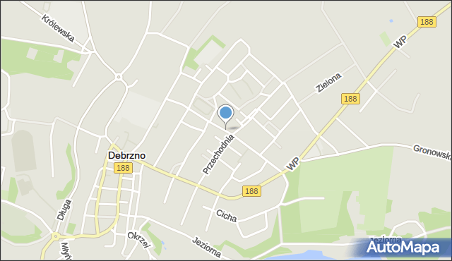 Debrzno, Mokotowska, mapa Debrzno