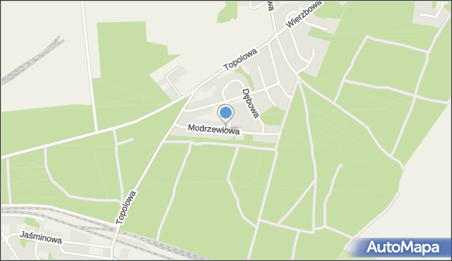 Dolaszewo, Modrzewiowa, mapa Dolaszewo