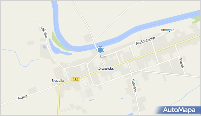 Drawsko, Mostowa, mapa Drawsko