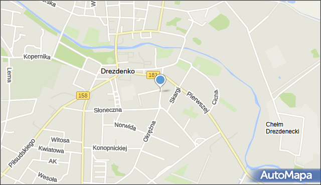 Drezdenko, Moniuszki Stanisława, mapa Drezdenko