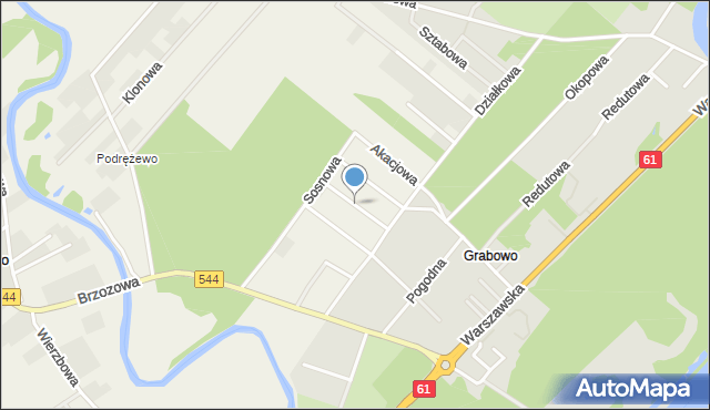 Drężewo, Modrzewiowa, mapa Drężewo