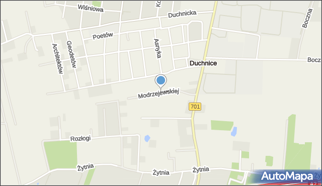 Duchnice, Modrzejewskiej Jadwigi, mapa Duchnice