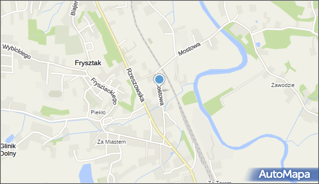 Frysztak, Mostowa, mapa Frysztak