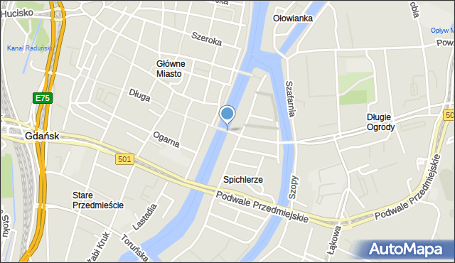 Gdańsk, Most Zielony, mapa Gdańska