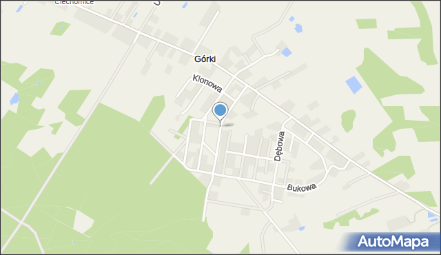 Górki gmina Gąbin, Modrzewiowa, mapa Górki gmina Gąbin