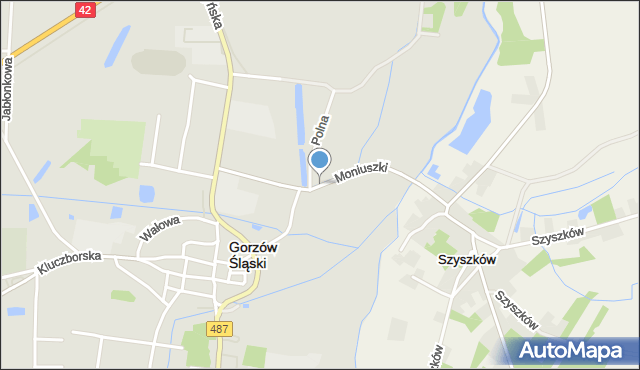 Gorzów Śląski, Moniuszki Stanisława, mapa Gorzów Śląski