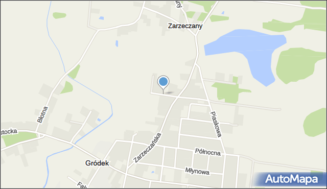 Gródek powiat białostocki, Modrzewiowa, mapa Gródek powiat białostocki